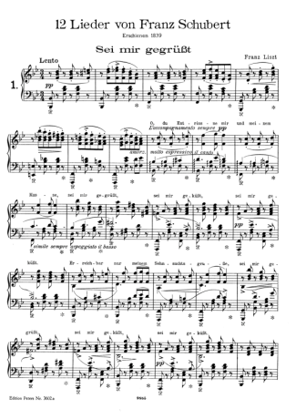 Franz Liszt 12 Lieder Von Franz Schubert Nº01 S.558 score for Piano