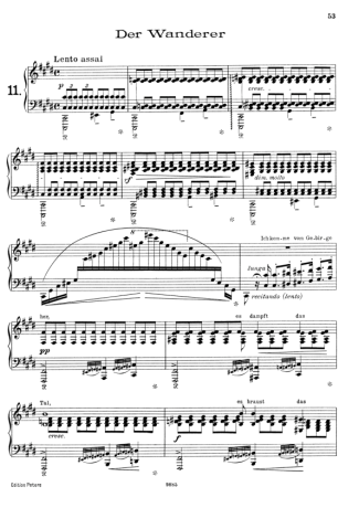 Franz Liszt 12 Lieder Von Franz Schubert Nº11 S.558 score for Piano