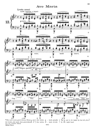 Franz Liszt 12 Lieder Von Franz Schubert Nº12 S.558 score for Piano