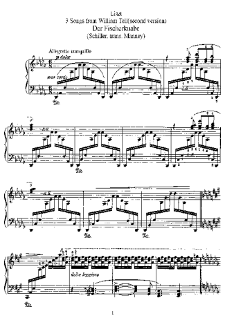 Franz Liszt 3 Lieder Aus Schillers Wilhelm Tell S.292 score for Piano