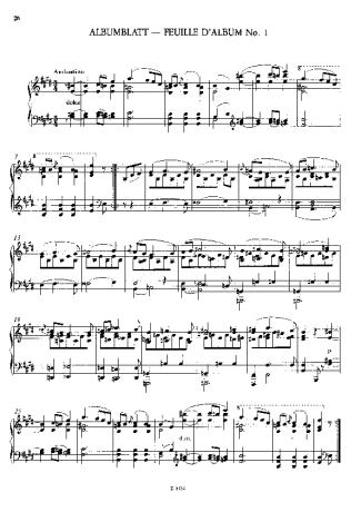 Franz Liszt Albumblatt In E Major S.164 score for Piano