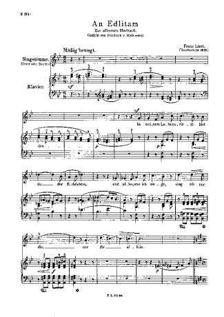 Franz Liszt An Edlitam S.333 score for Piano