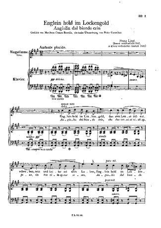 Franz Liszt Angiolin Dal Biondo Crin S.269 score for Piano