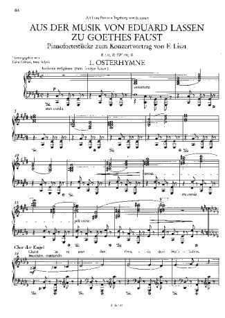 Franz Liszt Aus Der Musik Von Eduard Lassen S.496 2 score for Piano