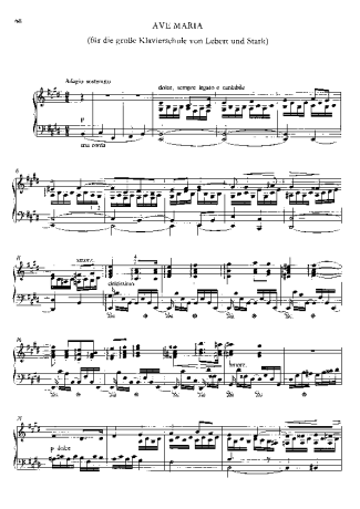 Franz Liszt Ave Maria (Die Glocken Von Rom) S.182 score for Piano