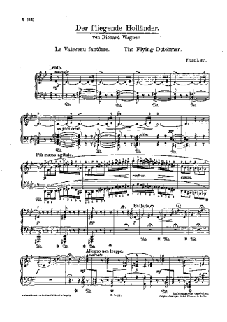 Franz Liszt  score for Piano