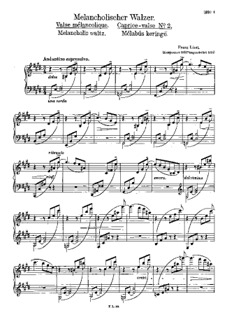 Franz Liszt Caprices Valse 2 S.214 score for Piano