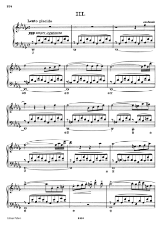 Franz Liszt Consolations S.172 III score for Piano