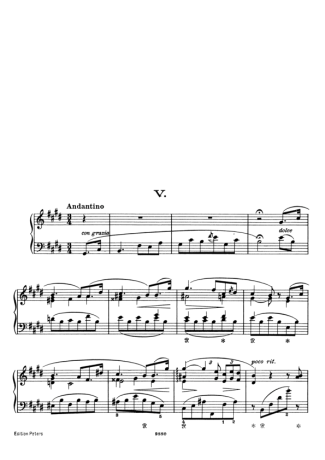 Franz Liszt Consolations S.172 V score for Piano