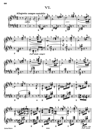 Franz Liszt Consolations S.172 VI score for Piano