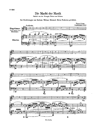 Franz Liszt Die Macht Der Musik S.302 score for Piano