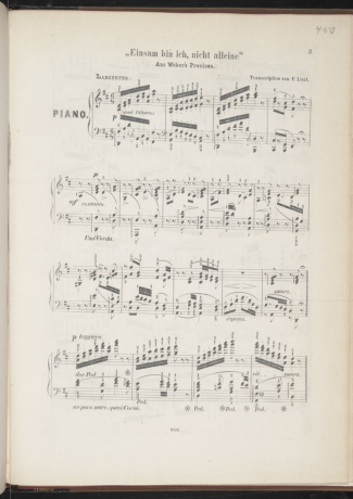 Franz Liszt Einsam Bin Ich Nicht Allein S.453 score for Piano