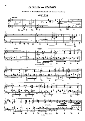 Franz Liszt Elegy No.1 S.196 score for Piano