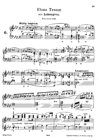 Franz Liszt Elsas Traum score for Piano
