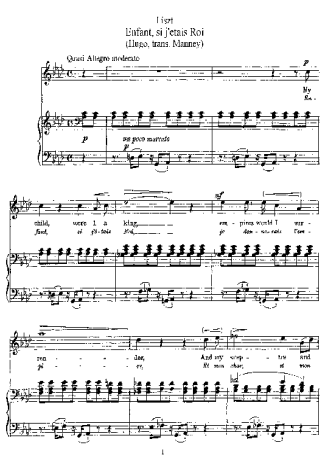Franz Liszt Enfant Si J´étais Roi S.283 score for Piano
