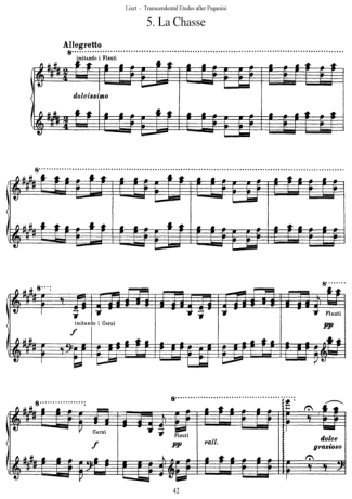 Franz Liszt Études D´exécution Transcendante D´après Paganini S.140 (Etude 5) score for Piano