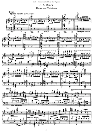Franz Liszt Études D´exécution Transcendante D´après Paganini S.140 (Etude 6) score for Piano