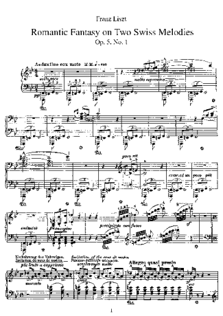 Franz Liszt  score for Piano