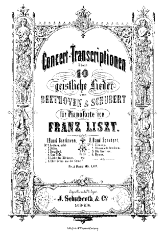Franz Liszt Franz Schuberts Geistliche Lieder S.562 score for Piano