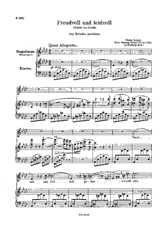 Franz Liszt Freudvoll Und Leidvoll I S.280 score for Piano