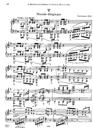 Franz Liszt Hungarian Rhapsody No.5 S.244 5 score for Piano