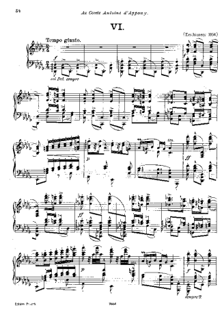 Franz Liszt Hungarian Rhapsody No.6 S.244 6 score for Piano