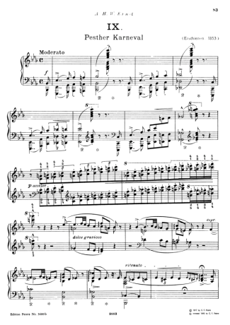 Franz Liszt Hungarian Rhapsody No.9 S.244 9 score for Piano