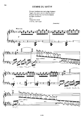 Franz Liszt Hymne Du Matin S.173 score for Piano