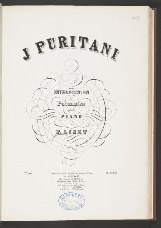 Franz Liszt Introduction Et Polonaise De L Opéra I Puritani S.391 score for Piano