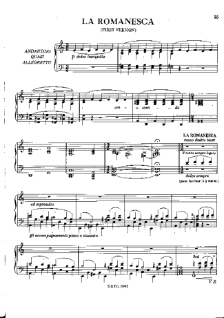 Franz Liszt La Romanesca S.252ab score for Piano