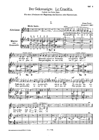 Franz Liszt Le Crucifix S.342 score for Piano