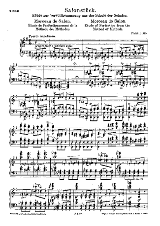 Franz Liszt Morceau De Salon S.142 score for Piano