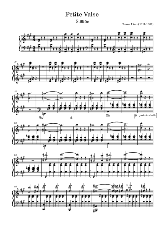 Franz Liszt Petite Valse S.695e score for Piano