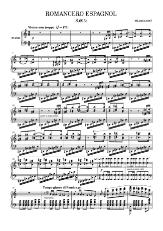 Franz Liszt Romancero Espagnol S.695c score for Piano