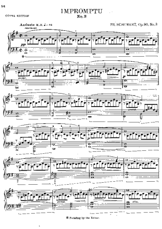 Franz Liszt Schuberts Impromptu No 3 S.565b score for Piano