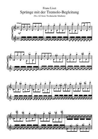 Franz Liszt Technische Studien No 62 S.146 score for Piano
