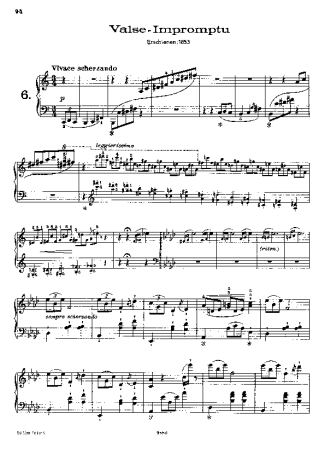 Franz Liszt Valse Impromptu S.213 score for Piano
