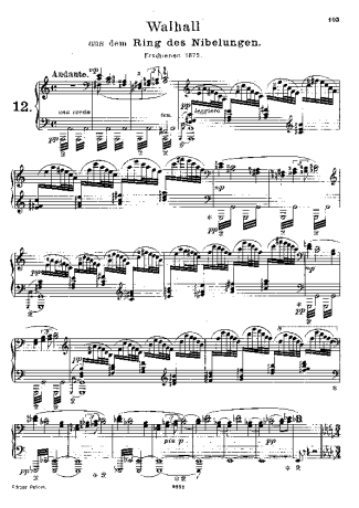 Franz Liszt Walhall Aus Der Ring Des Nibelungen S.449 score for Piano