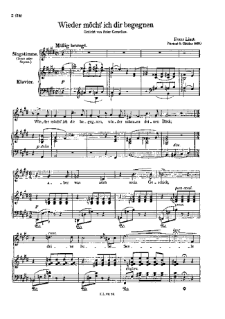 Franz Liszt Wieder Möcht Ich Dir Begegnen S.322 score for Piano