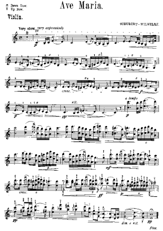 Franz Schubert Ave Maria score for Violin
