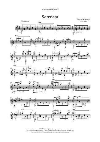 Franz Schubert Serenata score for Acoustic Guitar