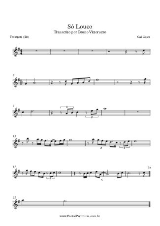 Gal Costa Só Louco score for Trumpet