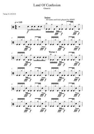 Genesis Land Of Confusion score for Drums