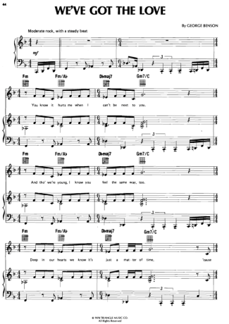 George Benson Weve Got The Love score for Piano