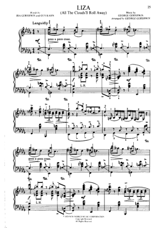 George Gershwin Liza score for Piano