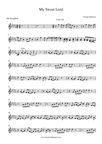 George Harrison  score for Alto Saxophone