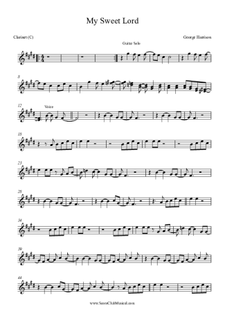 George Harrison  score for Clarinet (C)