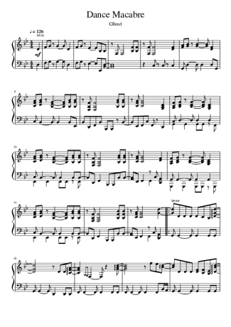 Ghost Dance Macabre score for Piano