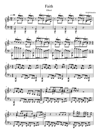 Ghost Faith score for Piano
