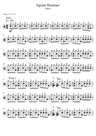 Ghost Square Hammer score for Drums
